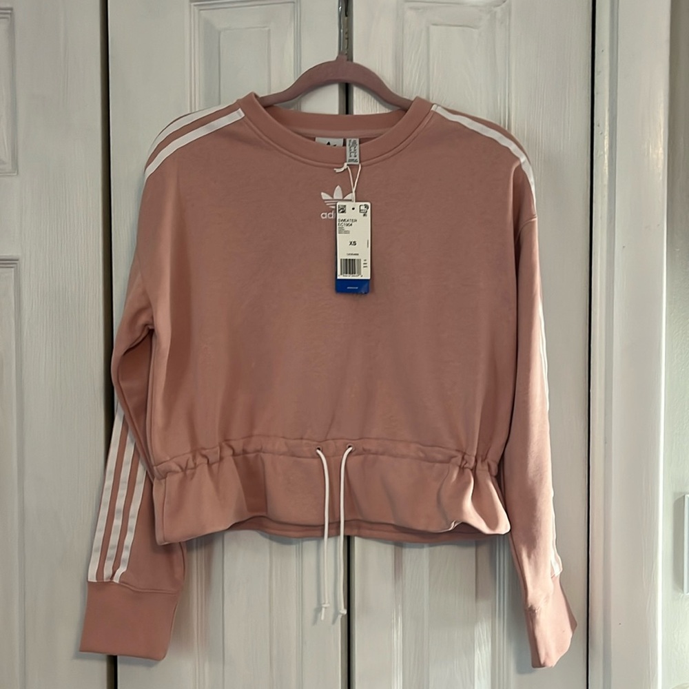 pink adidas xs crew neck